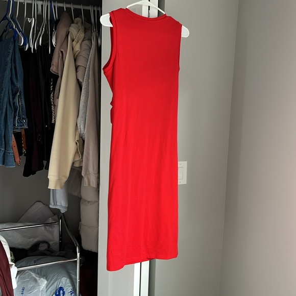 Banana Republic Red Ruched Cotton Dress, NWOT - Picture 6 of 6